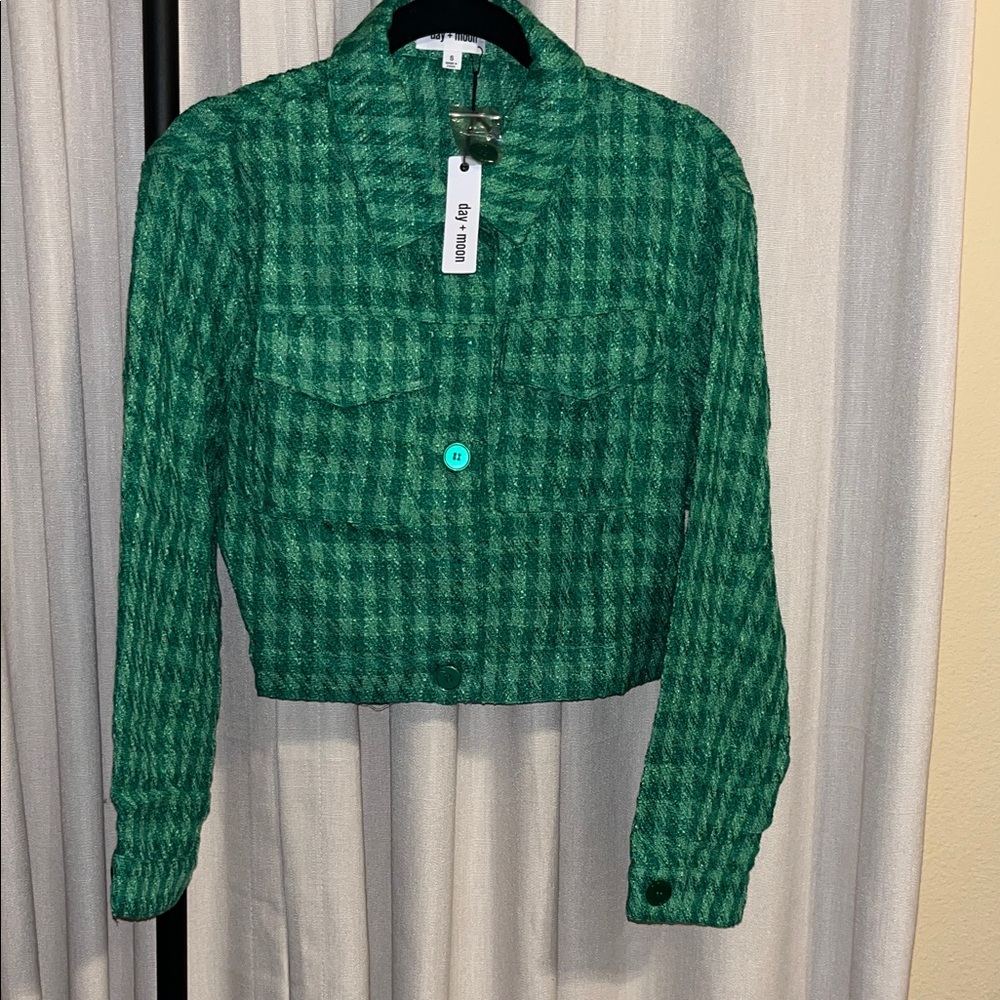 Green Houndstooth Women's Jacket